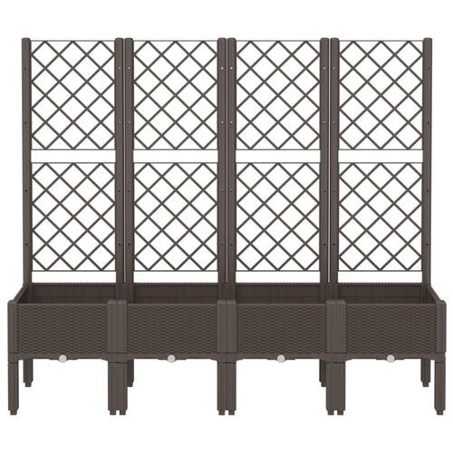 Plantekasse med espalier 160x40x142 cm PP brun