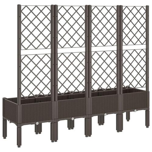 Plantekasse med espalier 160x40x142 cm PP brun