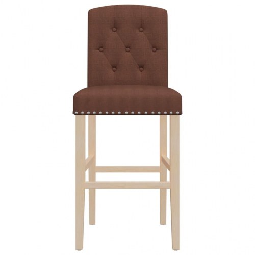 Barstole 2 stk. massivt gummitræ og stof