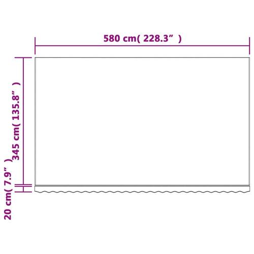 Markisedug 6x3,5 m stribet flerfarvet