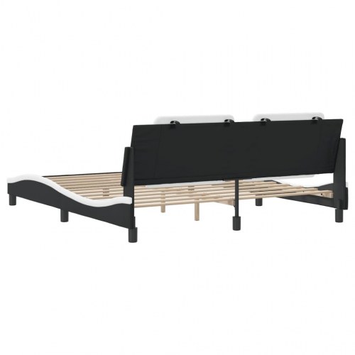 Sengeramme uden madras Zadar 180x200 cm kunstlæder sort og hvid