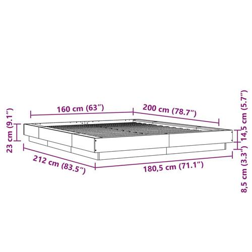 Sengestel 160x200 cm massivt træ sort