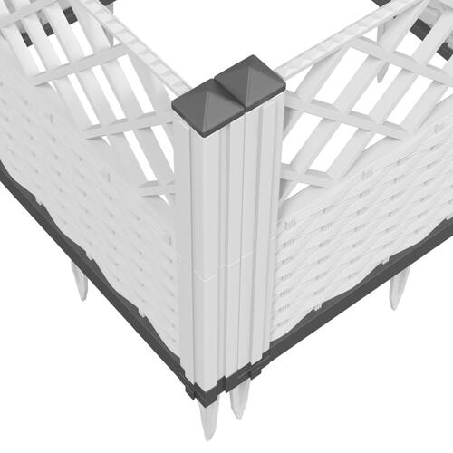 Plantekasse med spyd 43,5x43,5x43,5 cm PP hvid