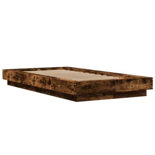 Sengeramme 100x200 cm konstrueret træ røget egetræsfarve