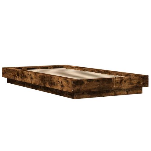 Sengeramme 100x200 cm konstrueret træ røget egetræsfarve