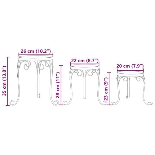 Plantestativer 3 stk. keramik terracottafarvet