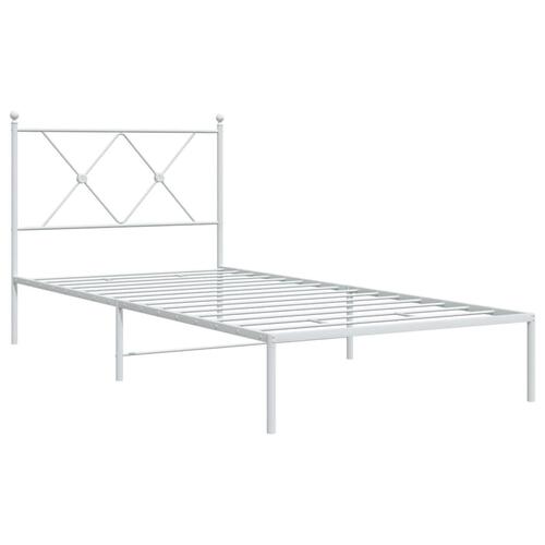 Sengeramme med sengegavl 90x200 cm metal hvid