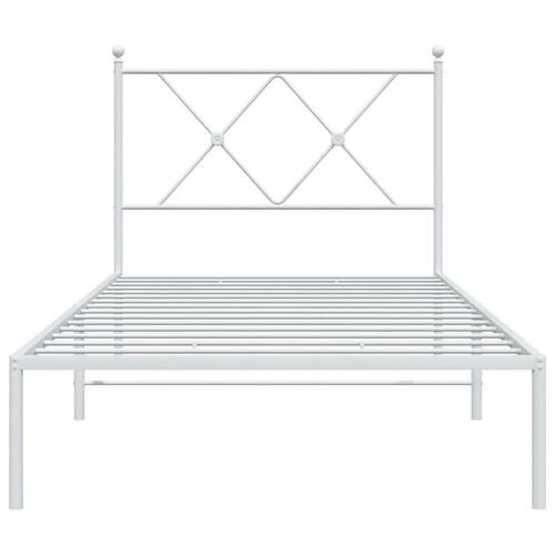 Sengeramme med sengegavl 90x200 cm metal hvid