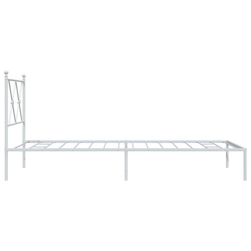 Sengeramme med sengegavl 90x200 cm metal hvid