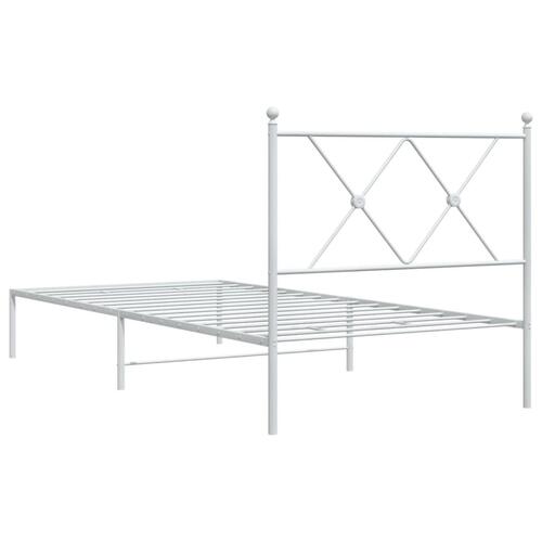 Sengeramme med sengegavl 90x200 cm metal hvid