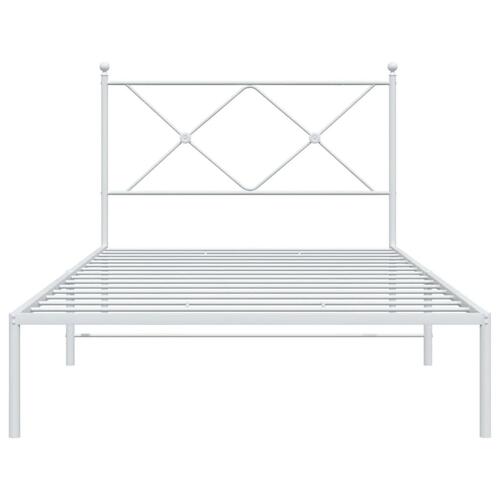 Sengeramme med sengegavl 100x200 cm metal hvid