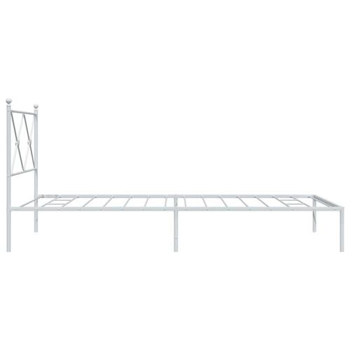 Sengeramme med sengegavl 100x200 cm metal hvid