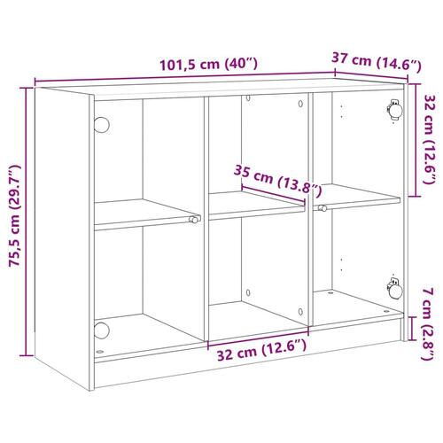 Skænk 102x37x75,5 cm konstrueret træ grå sonoma-eg