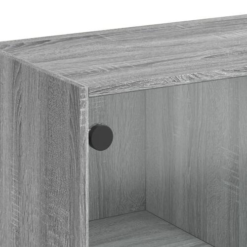 Skab med låger 68x37x109 cm konstrueret træ grå sonoma-eg