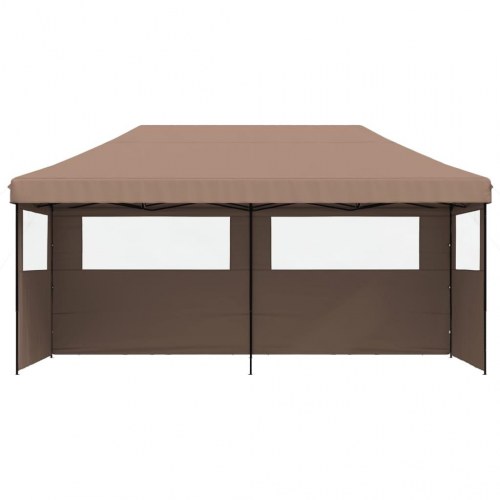 Foldbart pop-up festtelt med 3 sidevægge - brun, 580 × 292 cm