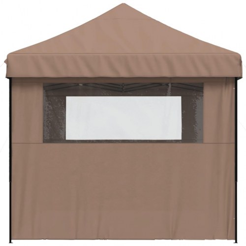 Foldbart pop-up festtelt med 3 sidevægge - brun, 580 × 292 cm