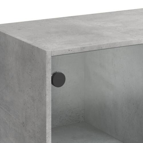 Skab med låger 68x37x142 cm konstrueret træ betongrå