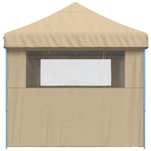 Foldbart pop-up festtelt med 3 sidevægge - beige, 580 × 292 cm