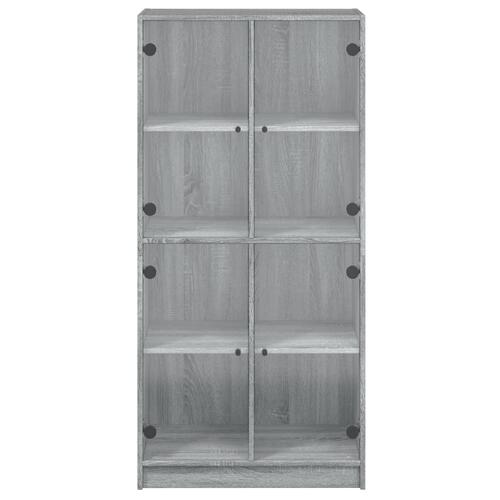 Skab med låger 68x37x142 cm konstrueret træ grå sonoma-eg