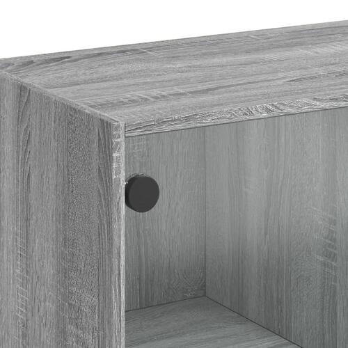 Skab med låger 68x37x142 cm konstrueret træ grå sonoma-eg