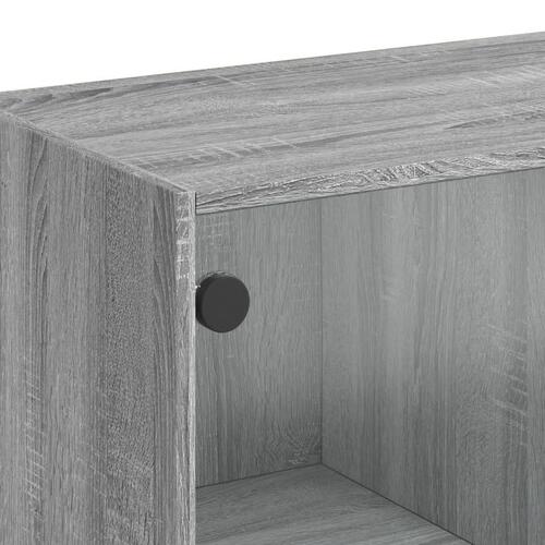 Skab med låger 68x37x142 cm konstrueret træ grå sonoma-eg