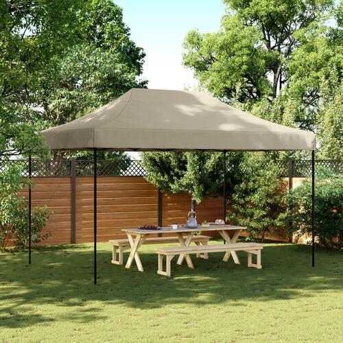 Foldbart pop up-festtelt 440x292x315 cm gråbrun