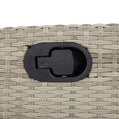 Spisebordssæt til haven 9 dele med hynder polyrattan lysegrå