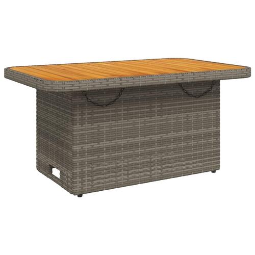 Spisebordssæt til haven 4 dele med hynder polyrattan grå