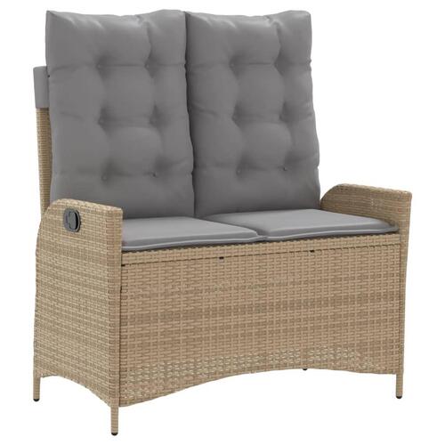 Spisebordssæt til haven 4 dele med hynder polyrattan beige