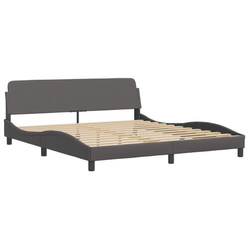 Sengeramme med LED-lys 180x200 cm kunstlæder sort