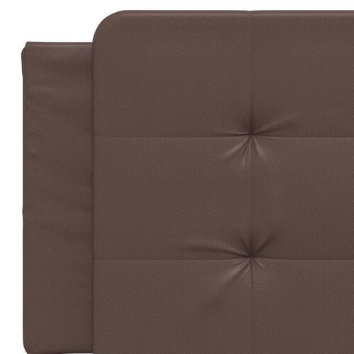 Sengeramme med LED-lys 160x200 cm kunstlæder brun
