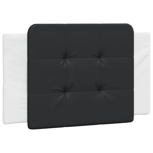 Sengeramme med LED-lys 90x200 cm kunstlæder hvid og sort