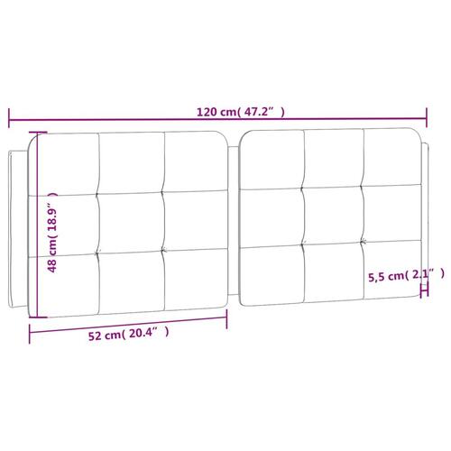Gavlpude 120 cm kunstlæder sort