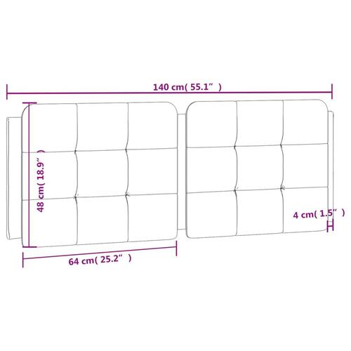 Gavlpude 140 cm kunstlæder sort og hvid