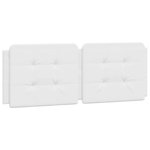 Sengeramme med LED-lys 140x190 cm kunstlæder hvid