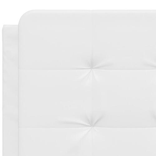 Sengeramme med LED-lys 140x190 cm kunstlæder hvid