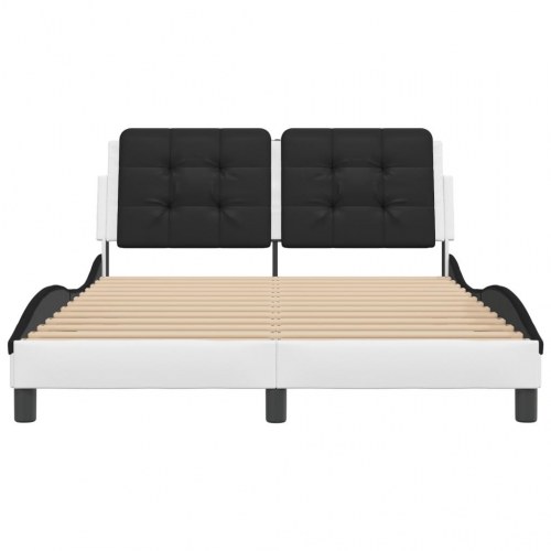 Sengeramme uden madras Zadar 140x200 cm kunstlæder hvid og sort