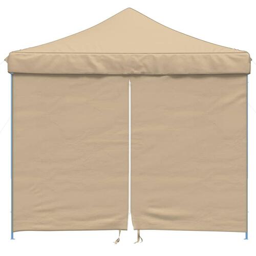 Foldbart pop-up festtelt med 4 sidevægge beige