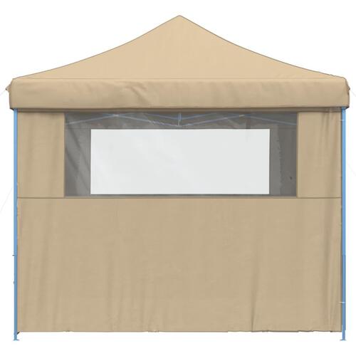 Foldbart pop-up festtelt med 4 sidevægge beige