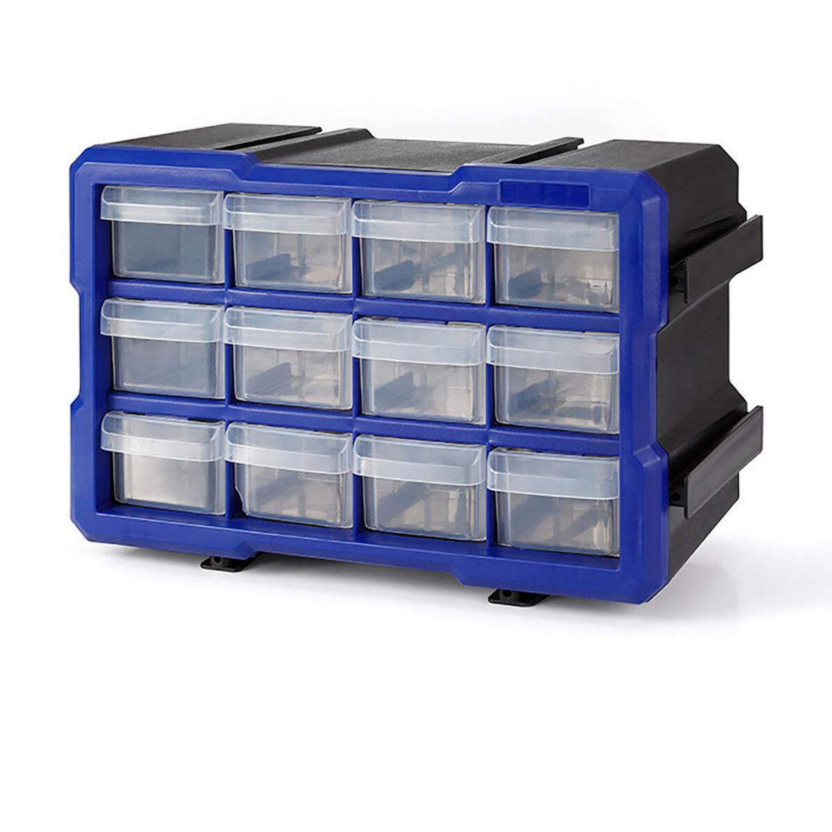 Workpro multifunktionel organizer - gennemsigtig, 12 skuffer, kan stables