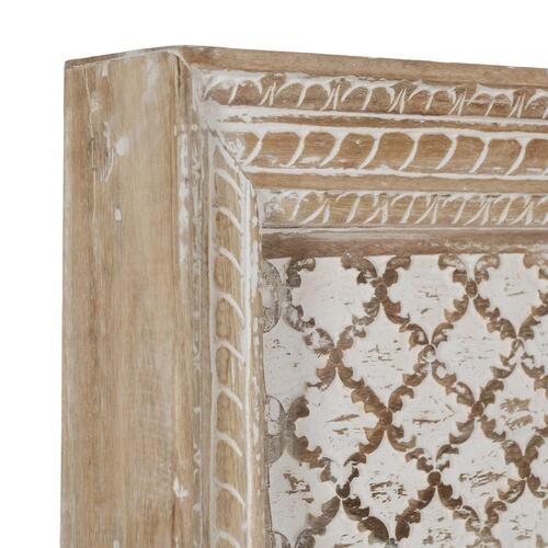 Påklædningsspejl Hvid Natur Krystal Mangotræ Træ MDF Vertikalt 76 x 7 x 176,5 cm