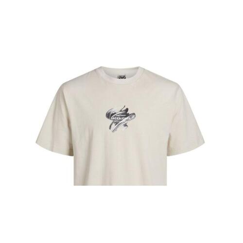 Kortærmet T-shirt til Børn Jack & Jones Jcotint Tee Ss Crew Beige 152