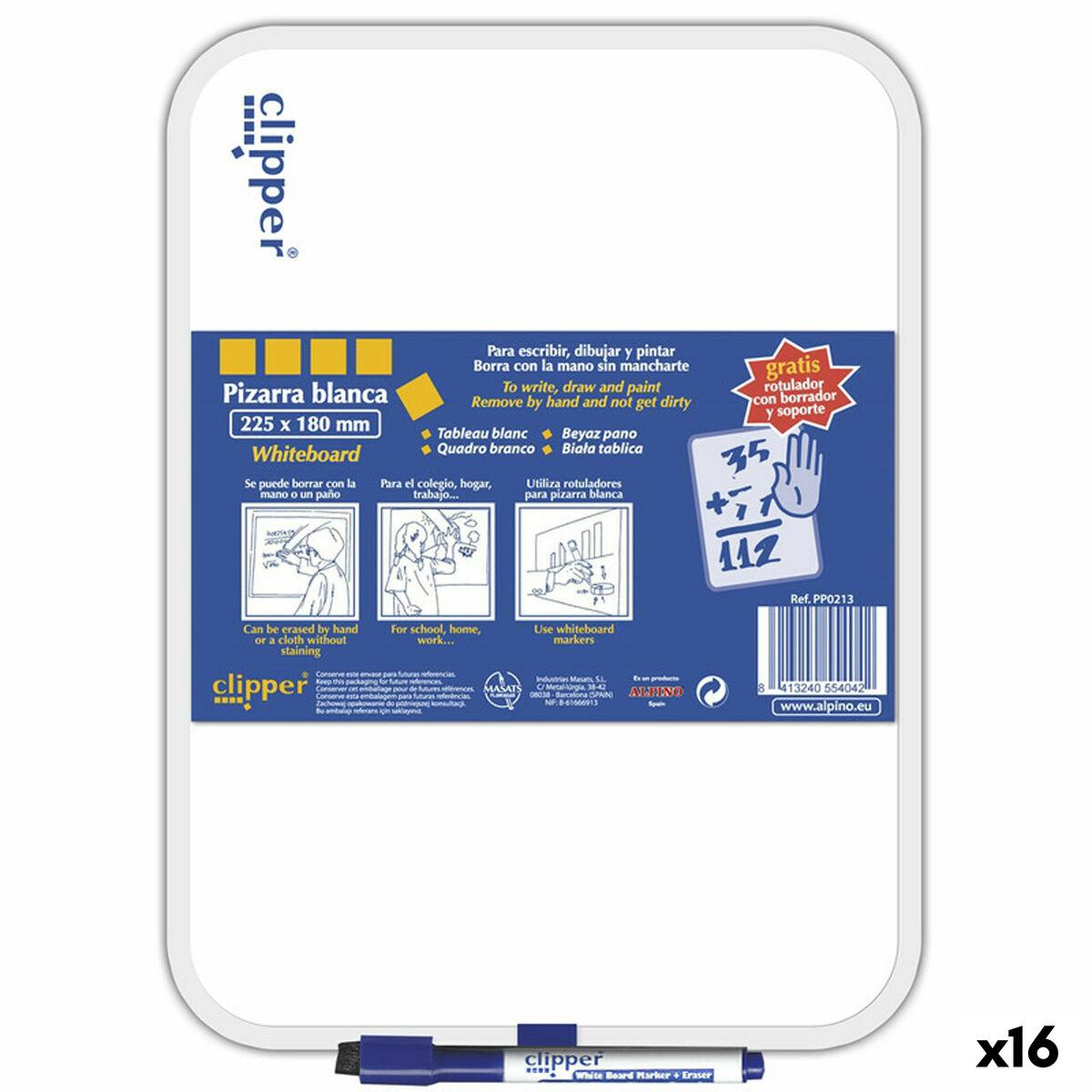 Alpino whiteboard 25,5 × 18 cm - pakke med 16