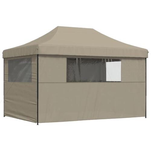 Foldbart pop up-festtelt med 4 sidevægge gråbrun