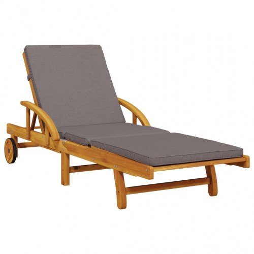 Liggestole 2 stk. 200x68x83 cm med hynder massivt akacietræ