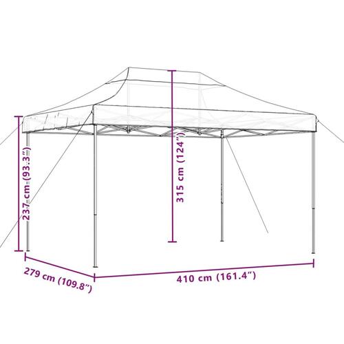 Pop op-festtelt 410x279x315 cm foldbart sort