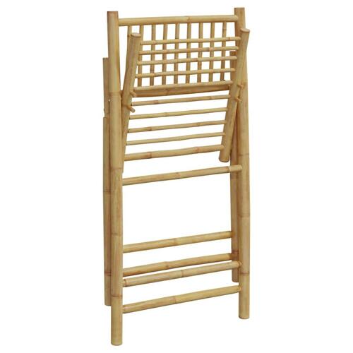 Foldbare bistrostole 6 stk. med cremefarvede hynder bambus