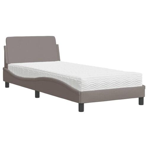 Seng med madras 80x200 cm stof gråbrun