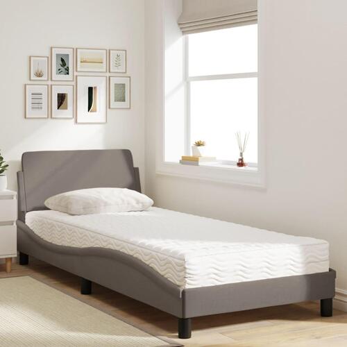 Seng med madras 80x200 cm stof gråbrun
