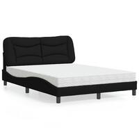 Seng med madras 140x200 cm stof sort